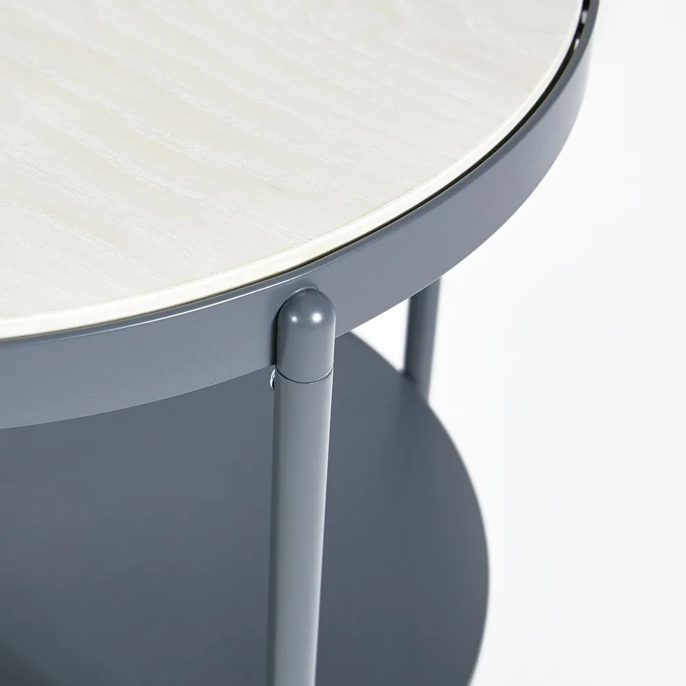 Lene side table, White, high, white pigmented ash veneer SMD Design