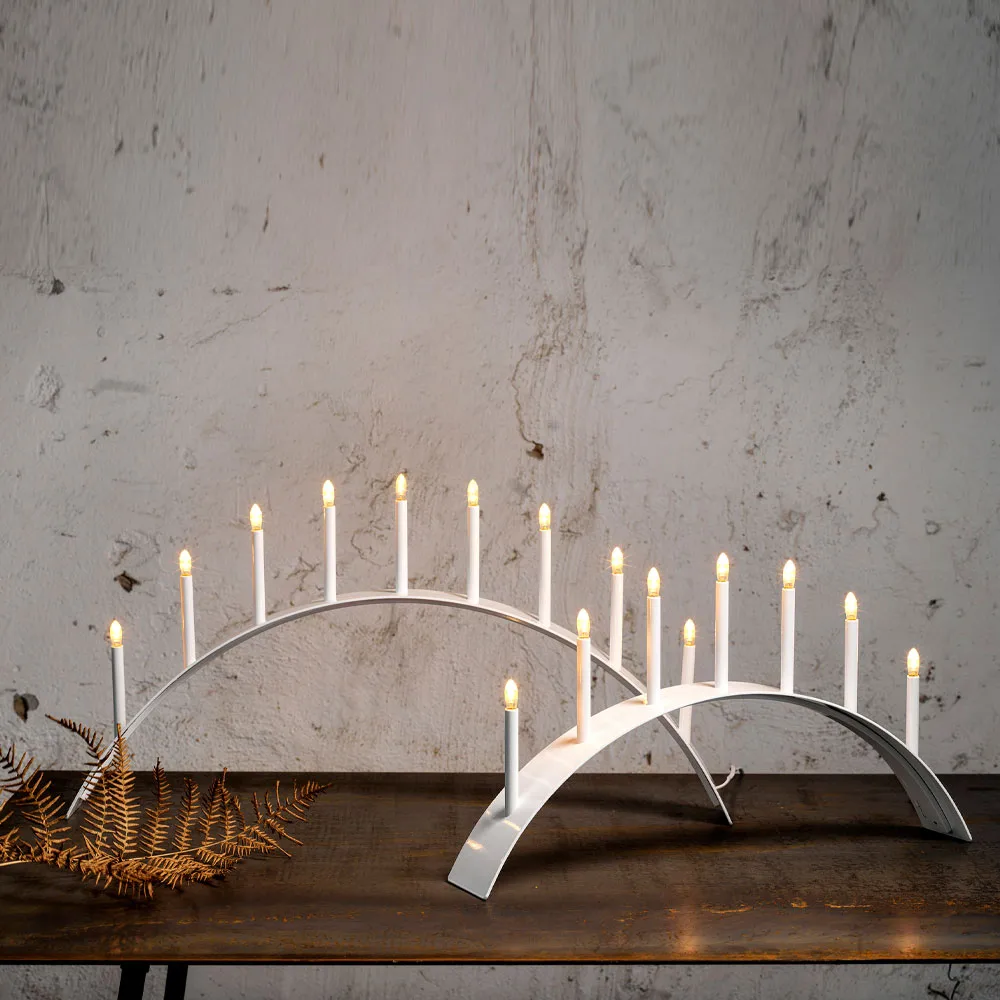 Spica Bow 9 Advent candle holder, White SMD Design
