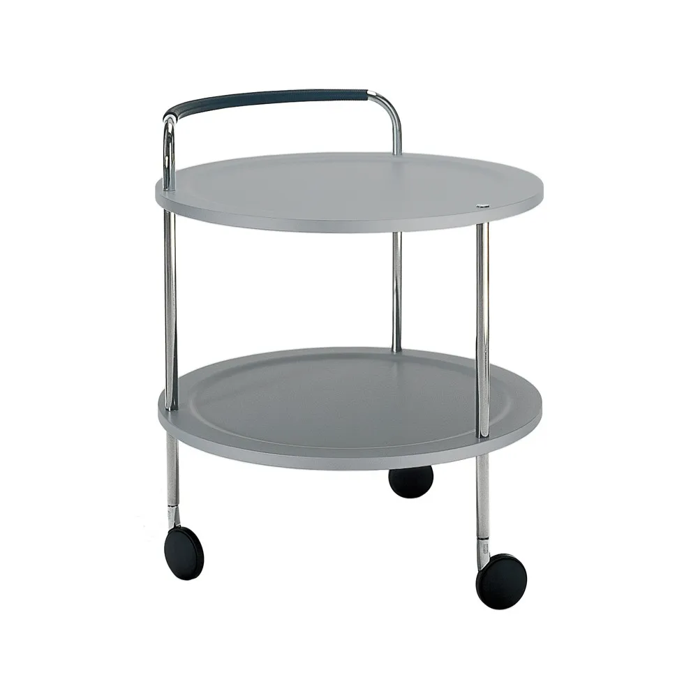 Trolley Round basic serving trolley, Light grey, chrome frame SMD Design
