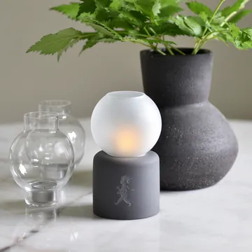 Globe tealight holder Ø9.5x17 cm - Dark grey - Solstickan Design