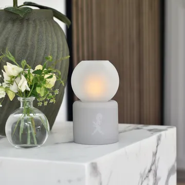 Globe tealight holder Ø9.5x17 cm - Light grey - Solstickan Design