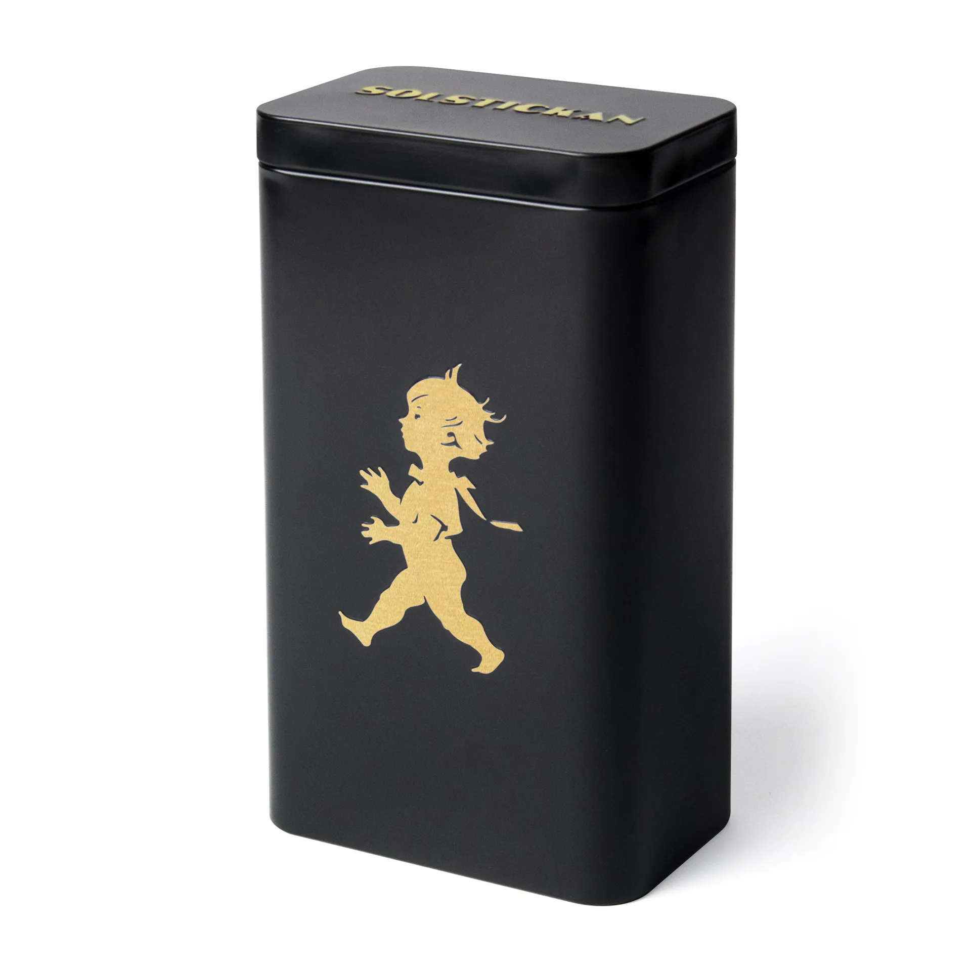 Solstickan coffee jar 20.5 cm, Matt black-gold Solstickan Design