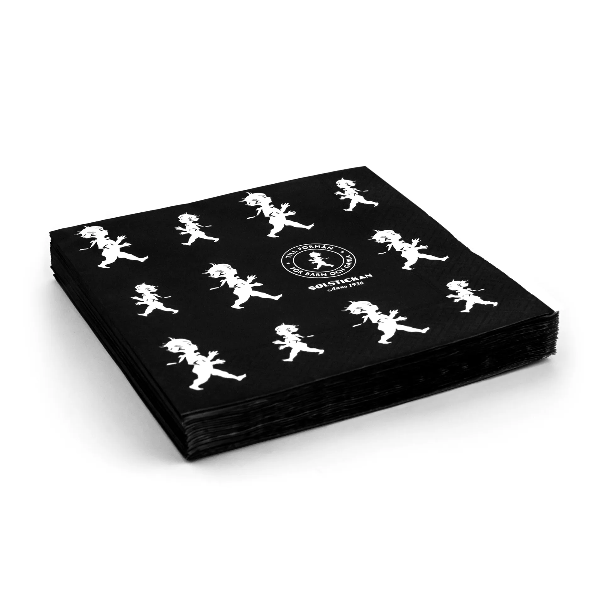 Solstickan napkins 33x33 cm 20 pack, Black Solstickan Design