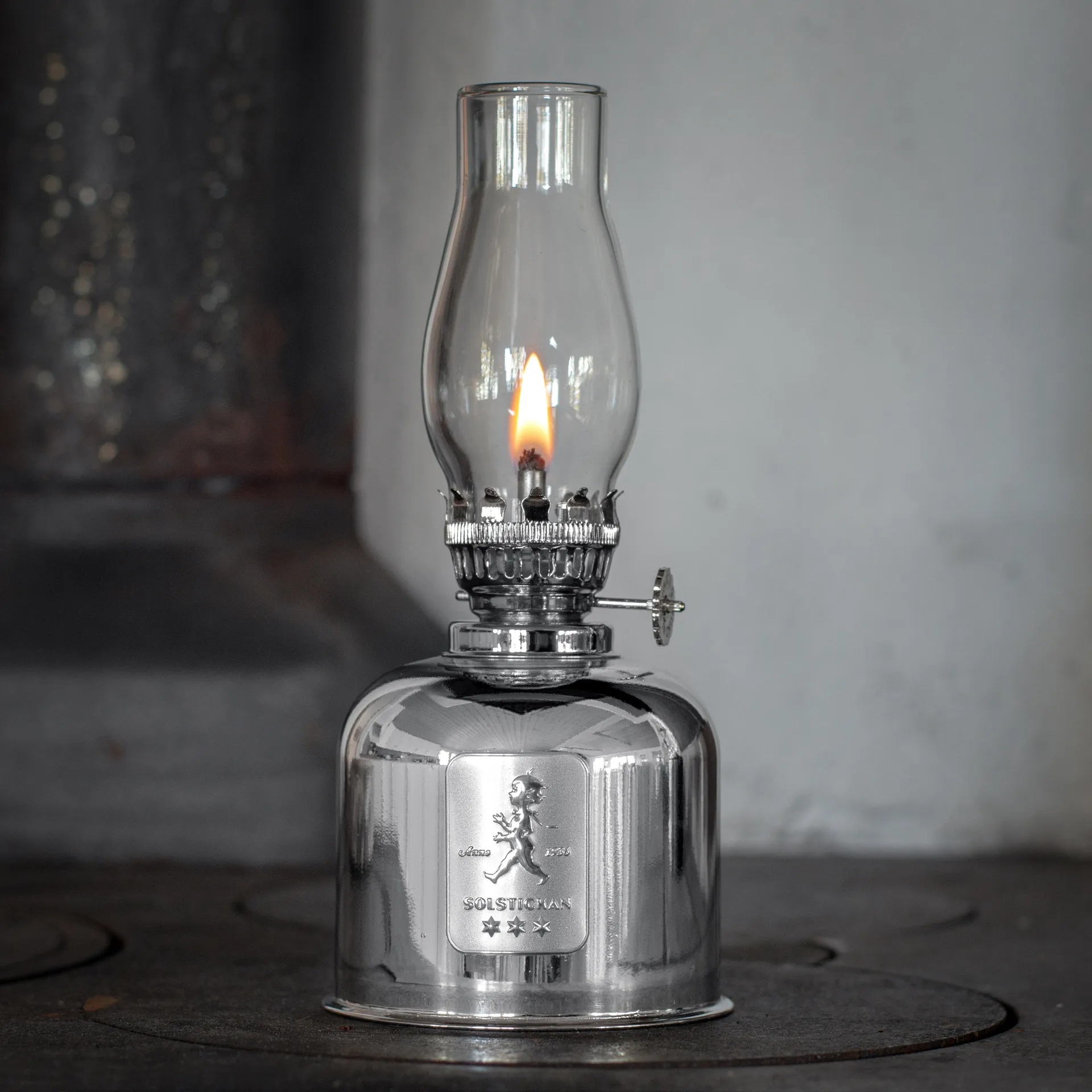 Solstickan paraffin lamp, Silver Solstickan Design