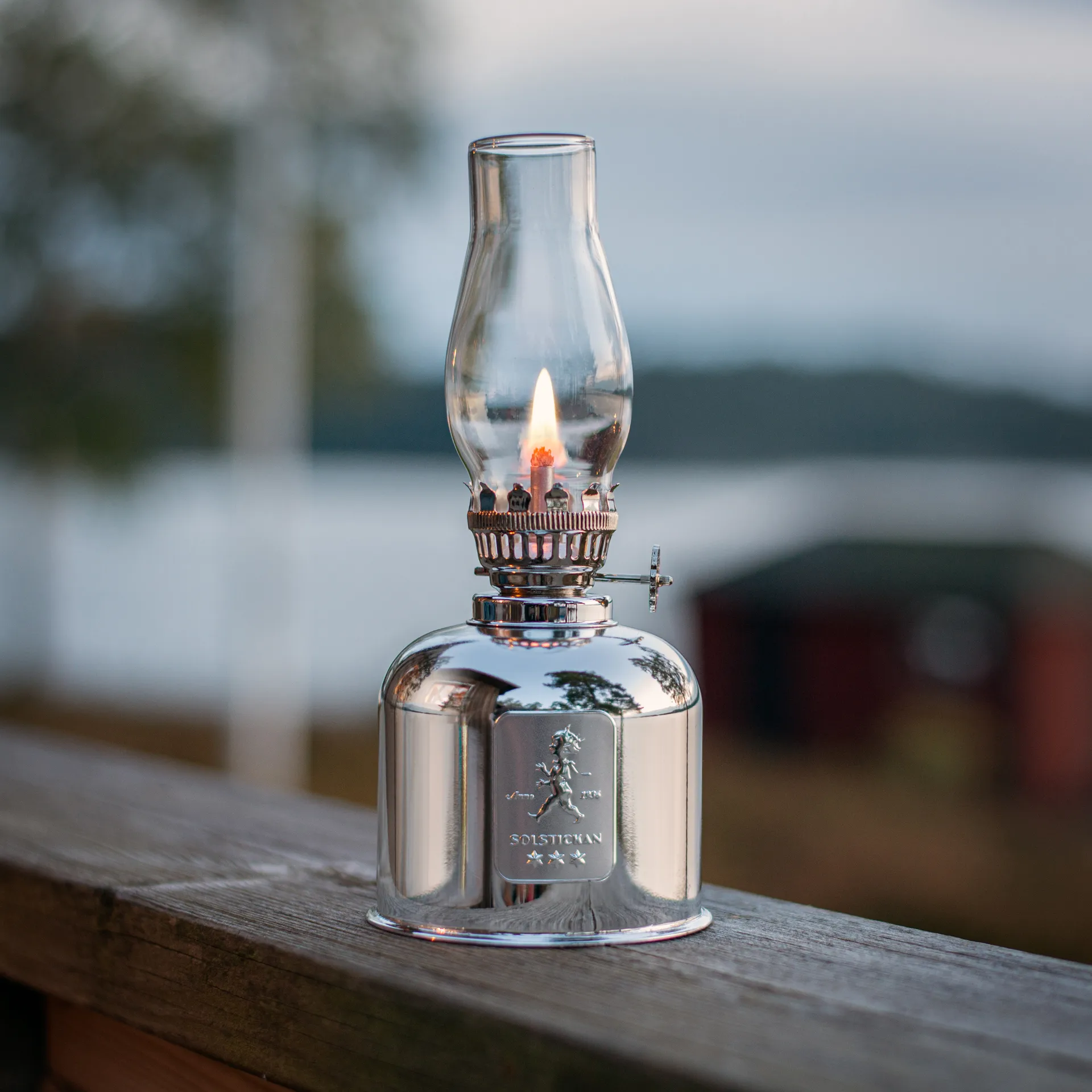 Solstickan paraffin lamp, Silver Solstickan Design