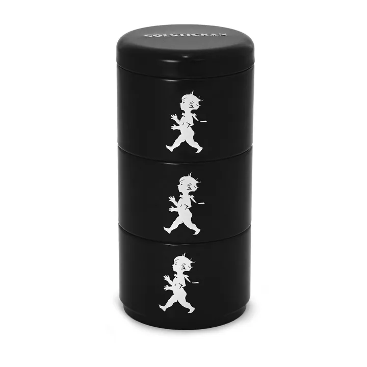 Solstickan storage jar three pieces 8.5 cm - Black - Solstickan Design