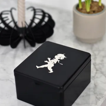 Solstickan tea chest with pockets 13.6x15.6 cm - Black - Solstickan Design