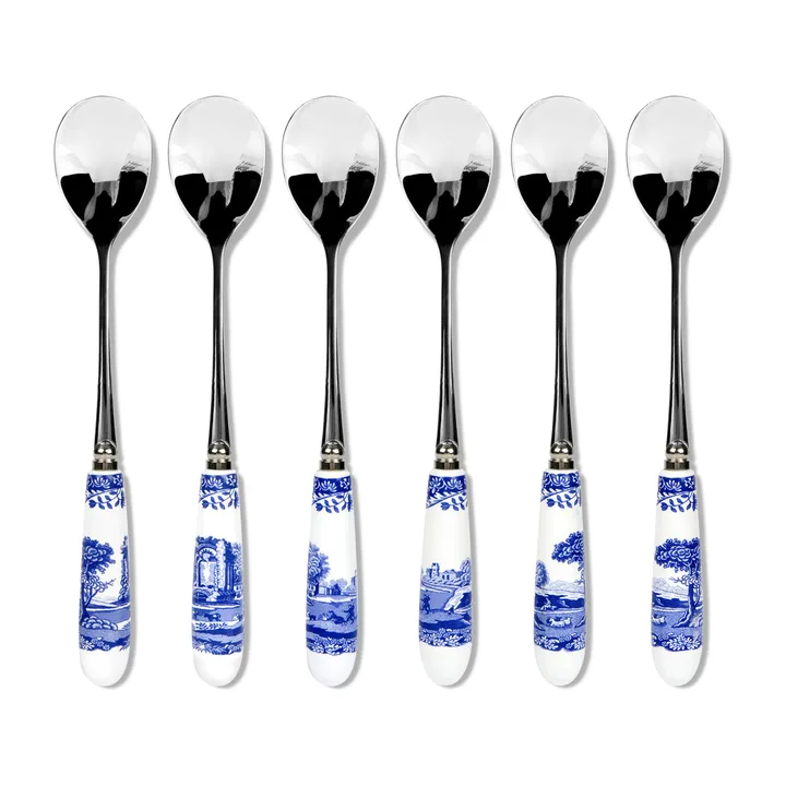 Blue Italian teaspoon 6-pack - Ceramic-stainless steel - Spode