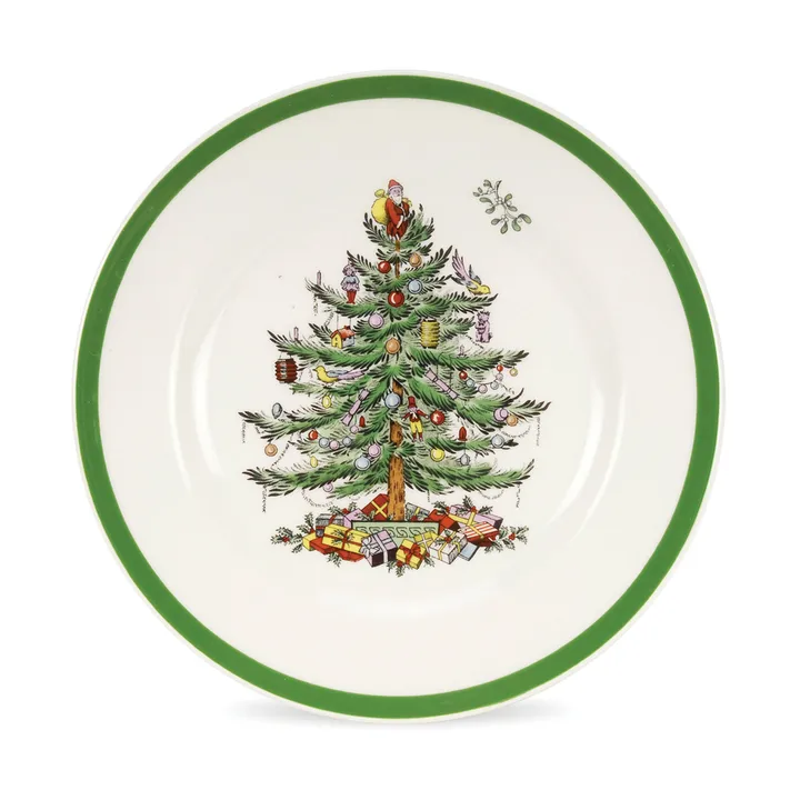 Christmas Tree small plate Ø20 cm - White-green-red - Spode