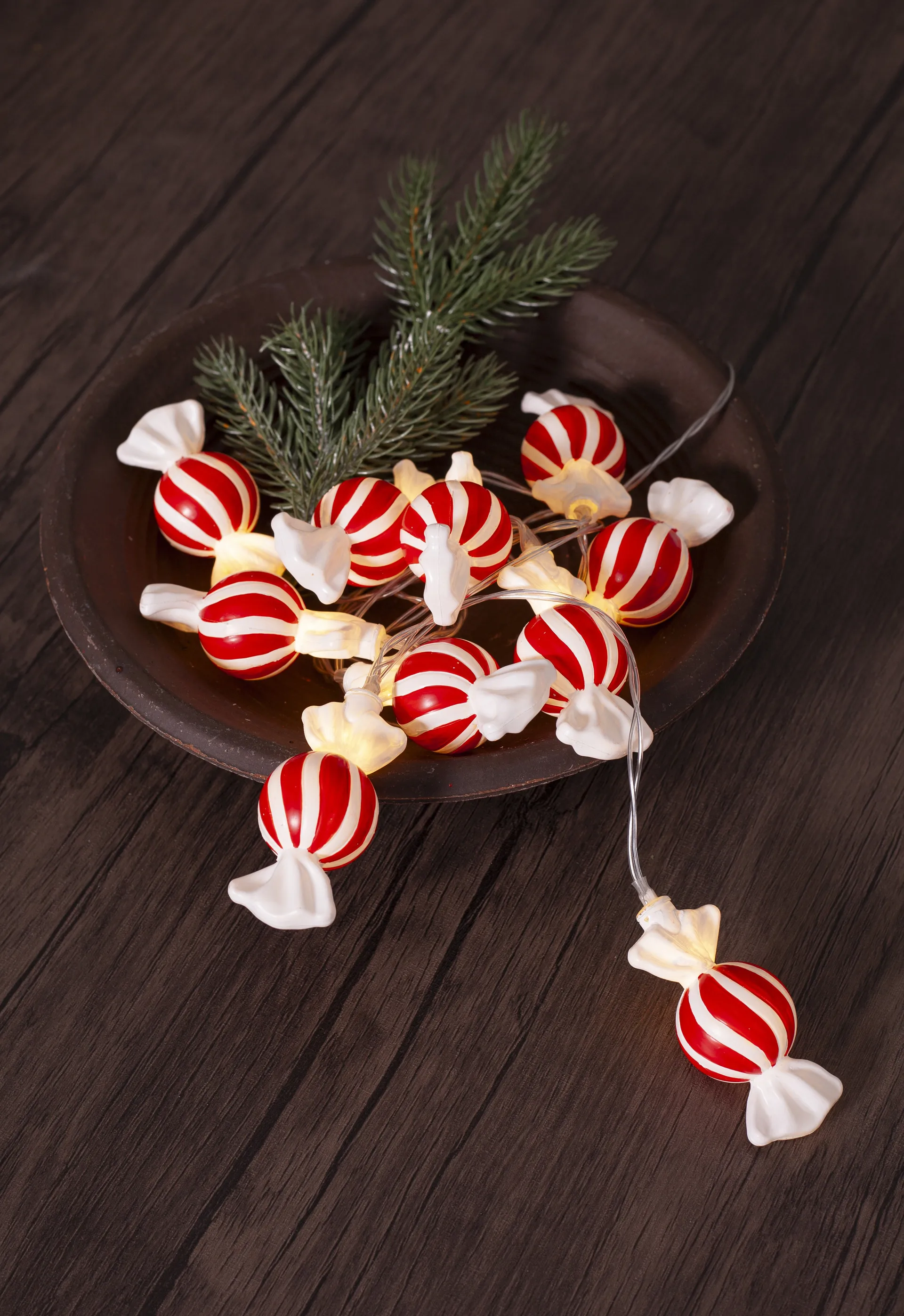 Bonbon string lights 135 cm, Red-white Star Trading