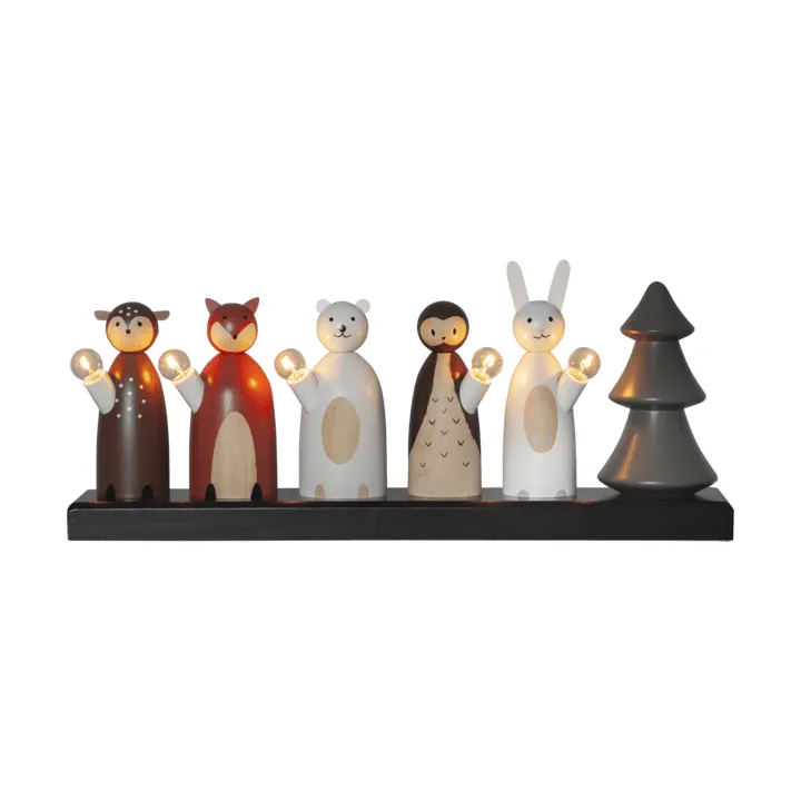 Forest friends candle holder 44 cm - Multi - Star Trading