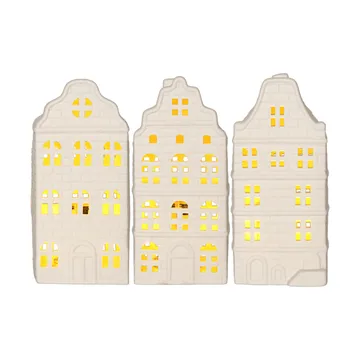 Indoor winter décor - White house, 3-piece set - Star Trading