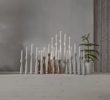 Midja 2.0 advent candlestick - White stained - Star Trading