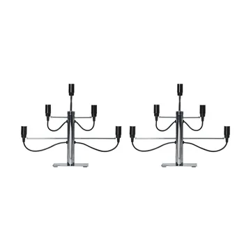 Milano 5 candlestick 46 cm 2-pack - Chrome - Star Trading