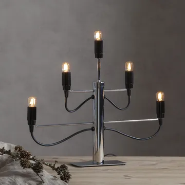 Milano 5 candlestick 46 cm 2-pack - Chrome - Star Trading
