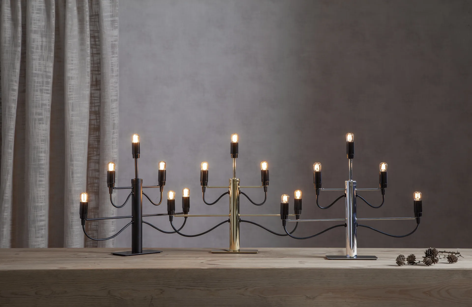 Milano 5 candlestick 46cm, Chrome Star Trading