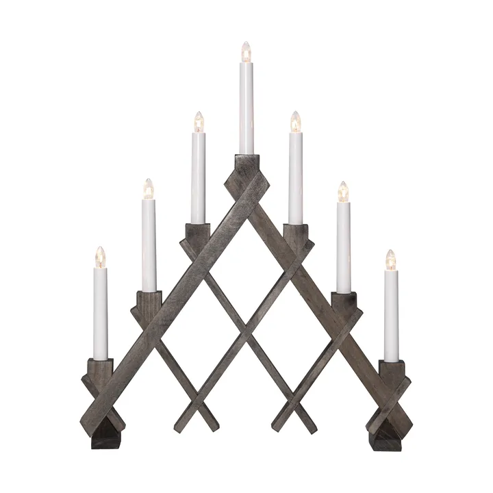 Rut 7 wooden candle holder 43 cm - Brown - Star Trading