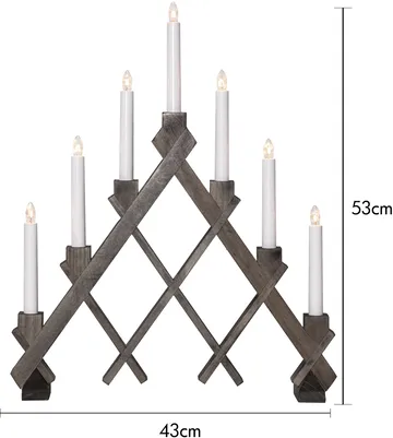Rut 7 wooden candle holder 43 cm - Brown - Star Trading