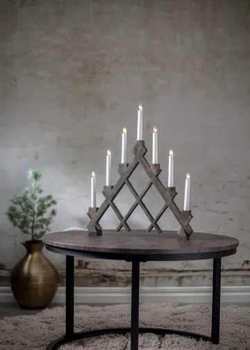 Rut 7 wooden candle holder 43 cm - Brown - Star Trading