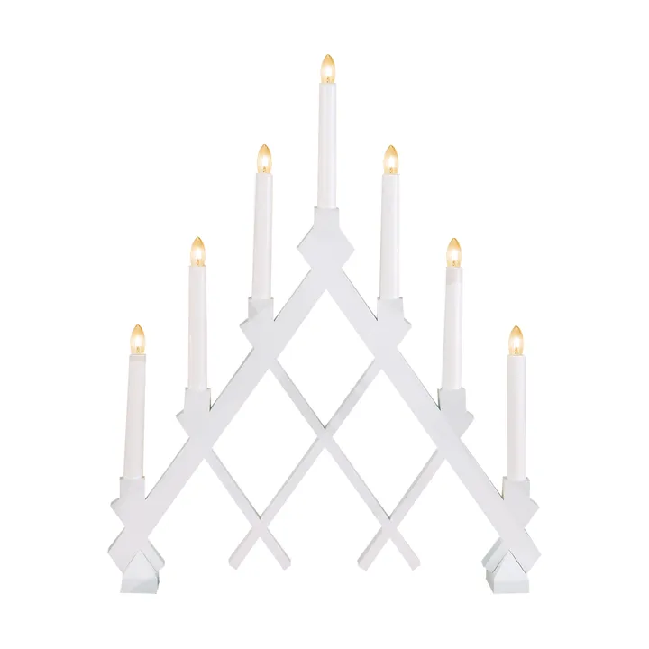 Rut 7 wooden candle holder 43 cm - White - Star Trading