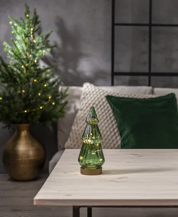 Verde glass decoration LED 24 cm - Green - Star Trading