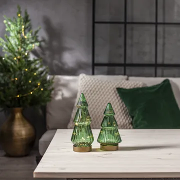 Verde glass decoration LED 24 cm - Green - Star Trading