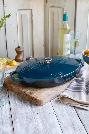 La Mer oval casserole dish - three layered enamel - 32 cm - STAUB