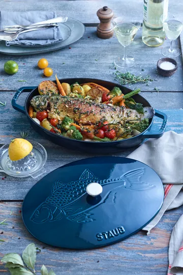 La Mer oval casserole dish - three layered enamel - 32 cm - STAUB