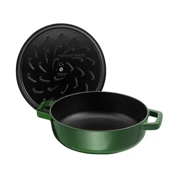 Staub Chistera braising pan cast iron Ø28 cm - Basil green - STAUB