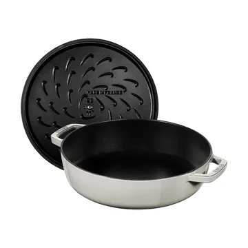 Staub Chistera braising pan cast iron Ø28 cm - White truffle - STAUB