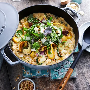 Staub Chistera braising pan cast iron Ø28 cm - White truffle - STAUB