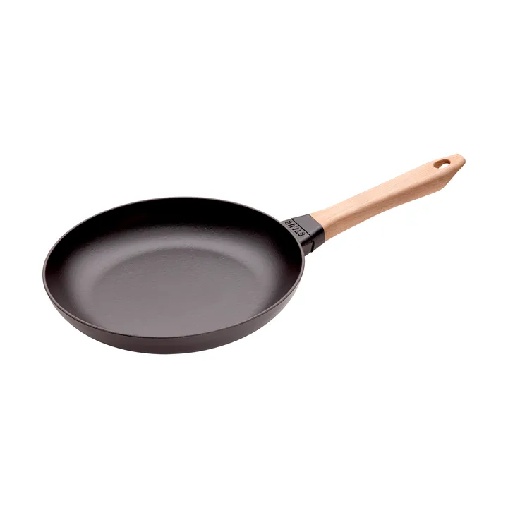 Staub frying pan cast iron black light wood handle - Ø26 cm - STAUB