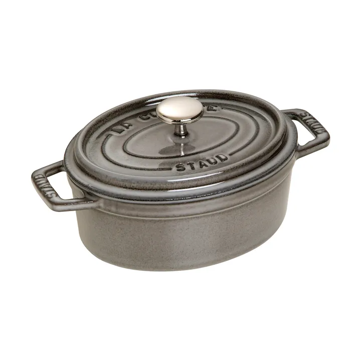 Staub La Cocotte oval cast iron pot 0.6 L - Graphite gray - STAUB