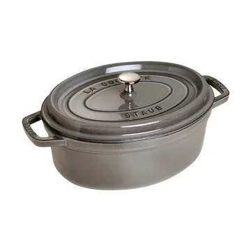 Staub La Cocotte oval cast iron pot 3.2 L - Graphite gray - STAUB