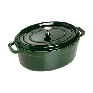 Staub La Cocotte oval cast iron pot 5.5 L - Basil green - STAUB
