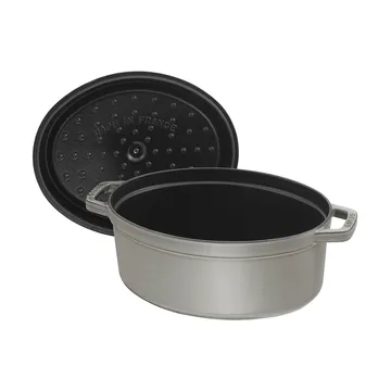 Staub La Cocotte oval cast iron pot 6.7 L - Graphite gray - STAUB