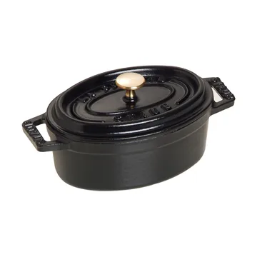 Staub La Cocotte oval mini casserole cast iron 0.25 L - Black - STAUB