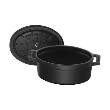 Staub La Cocotte oval mini casserole cast iron 0.25 L - Black - STAUB