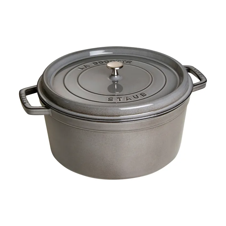 Staub La Cocotte round casserole cast iron 12.6 L - Graphite gray - STAUB