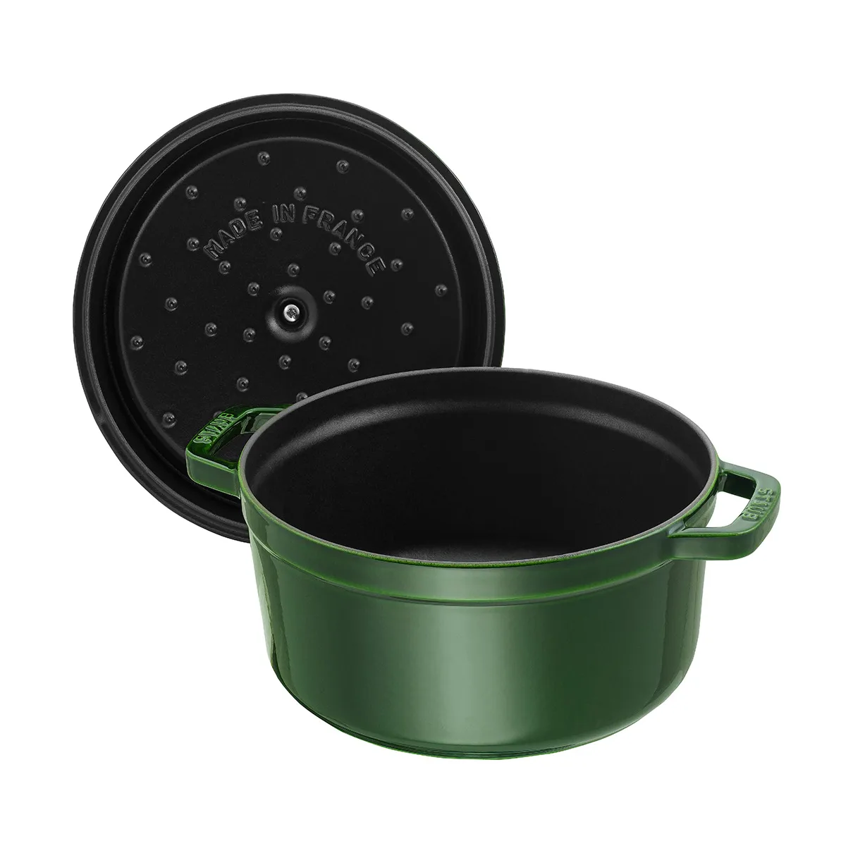 Staub La Cocotte round casserole cast iron 2.6 L, Basil green STAUB