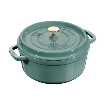 Staub La Cocotte round casserole cast iron 3.8 L - Eucalyptus wood - STAUB
