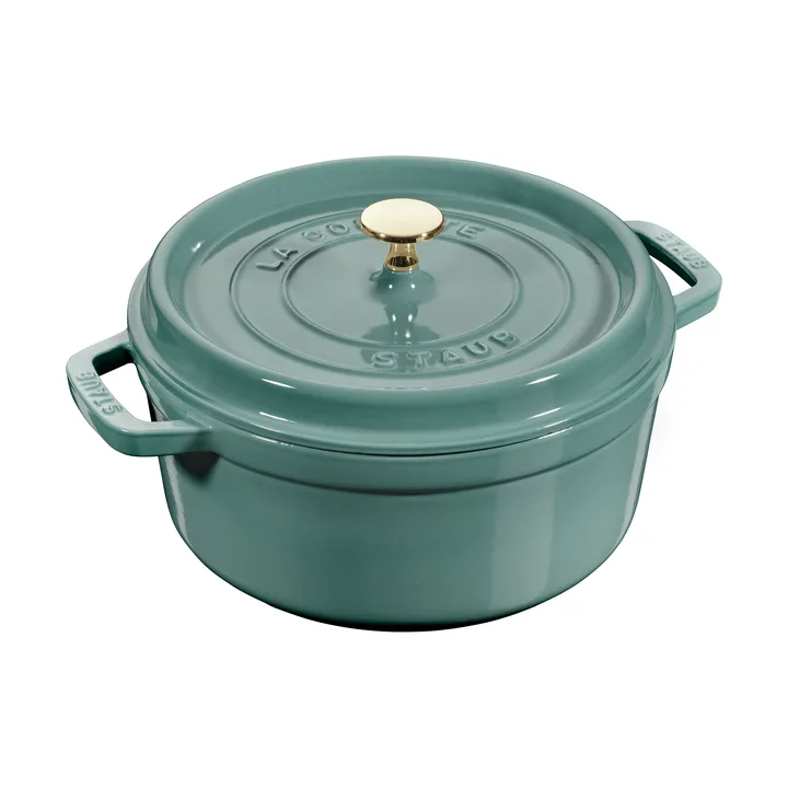 Staub La Cocotte round casserole cast iron 3.8 L - Eucalyptus wood - STAUB