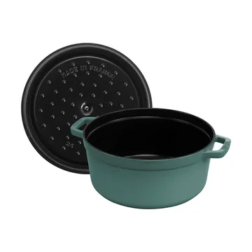 Staub La Cocotte round casserole cast iron 5.2 L - Eucalyptus wood - STAUB