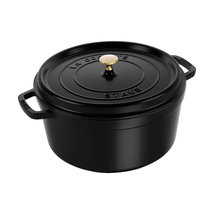 Staub La Cocotte round casserole cast iron 8.4 L - Black - STAUB
