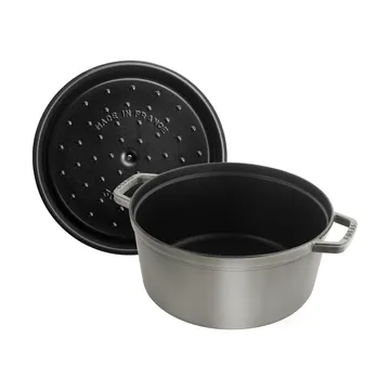 Staub La Cocotte round casserole cast iron 8.4 L - Graphite gray - STAUB
