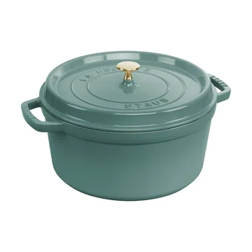 Staub La Cocotte round cast iron pot 6.7 L - Eucalyptus wood - STAUB