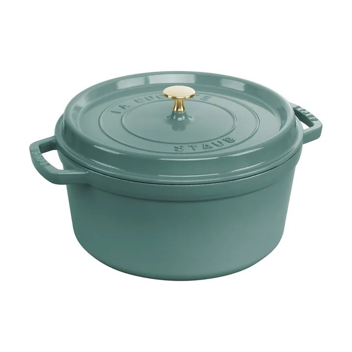 Staub La Cocotte round cast iron pot 6.7 L - Eucalyptus wood - STAUB