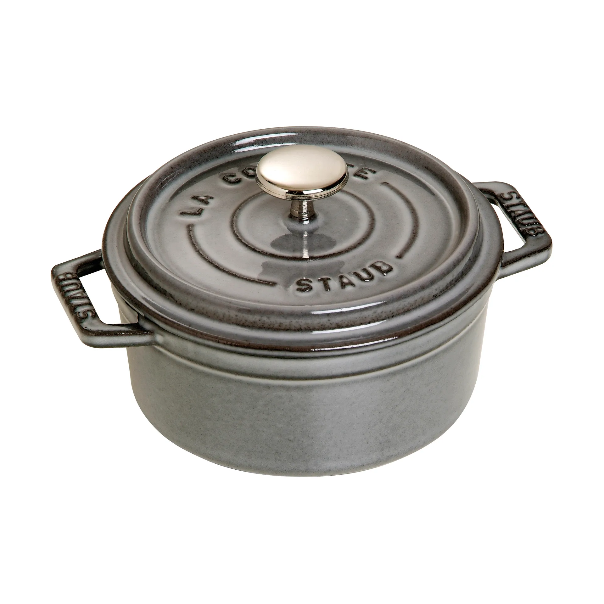 Staub La Cocotte round cocotte cast iron 0.4 L, Graphite gray STAUB