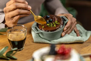 Staub La Cocotte round pot cast iron 0.25 L - Eucalyptus wood - STAUB