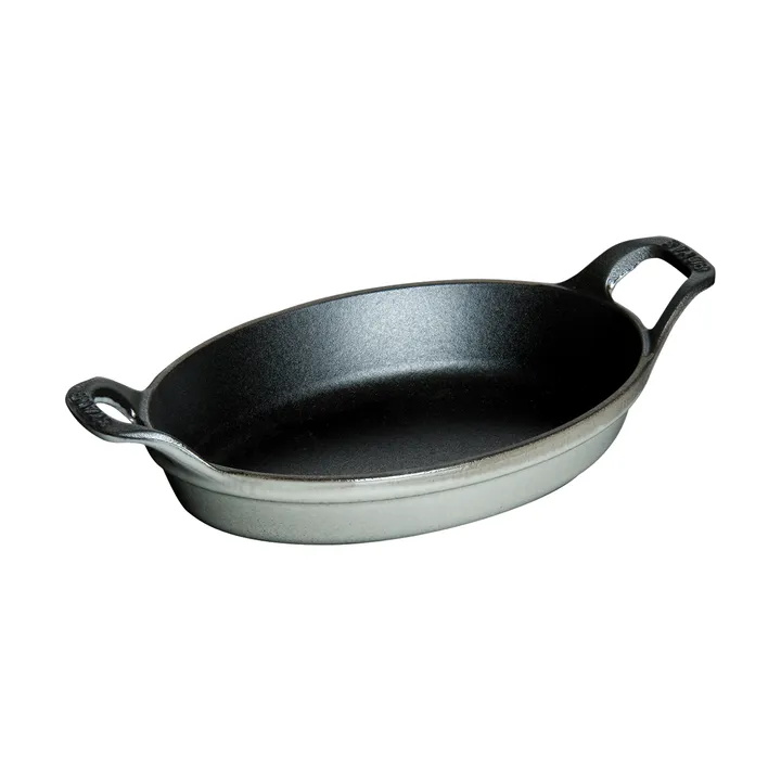 Staub oval baking dish cast iron 15 cm - Graphite gray - STAUB
